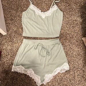 Pj cropped top pajama set size small